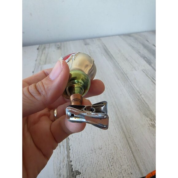 Vintage elephant clip mercury glass ornament glitter Xmas tree - Picture 7 of 8